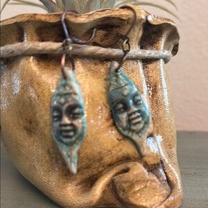 Turquoise Face Earrings